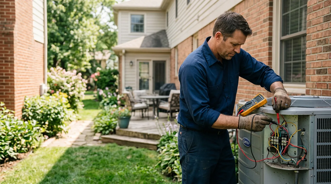 HVAC technician working near Hugo, OK